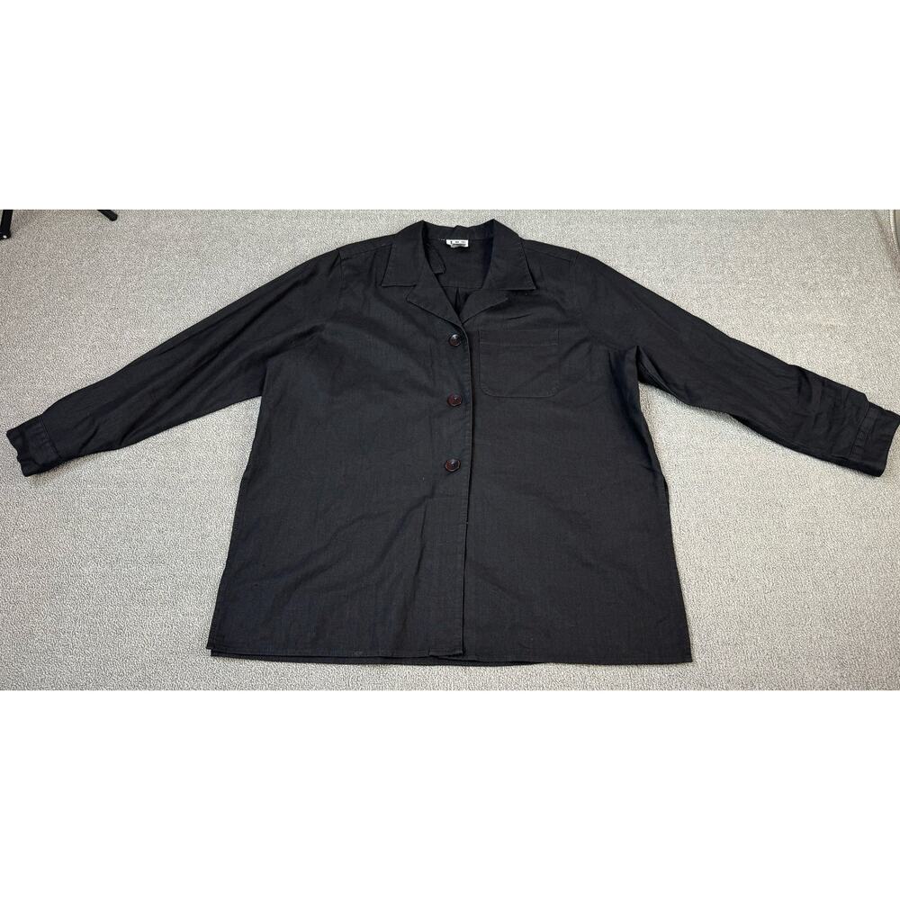 JRT Blazer‎ Shacket Linen Blend Black Size Large